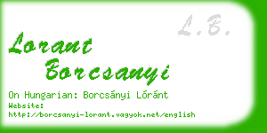 lorant borcsanyi business card