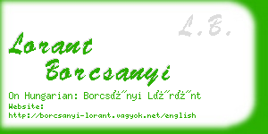 lorant borcsanyi business card